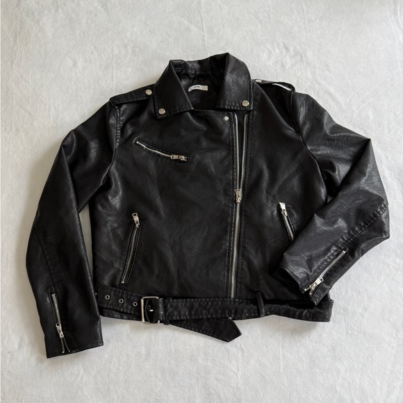 Women’s Black Faux Leather Jacket - Size 1x - Picture 1 of 8
